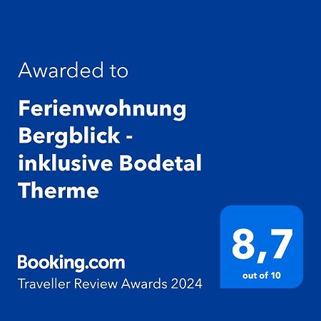 Ferienwohnung Bergblick - Inklusive Bodetal Therme Thale Kültér fotó